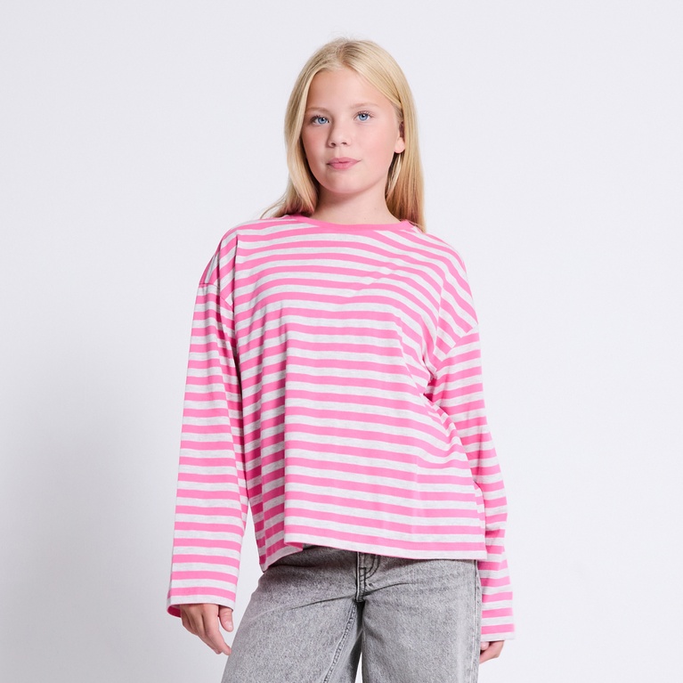 Striped longsleeve tee "Ammie star" Grey Melange